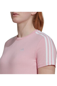 adidas camiseta manga corta mujer Essentials Loose Cropped 3 bandas vista detalle