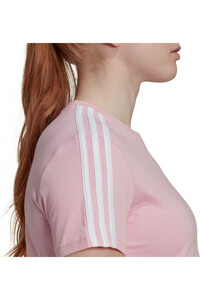 adidas camiseta manga corta mujer Essentials Loose Cropped 3 bandas 03