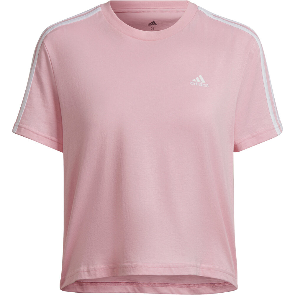 adidas camiseta manga corta mujer Essentials Loose Cropped 3 bandas 04