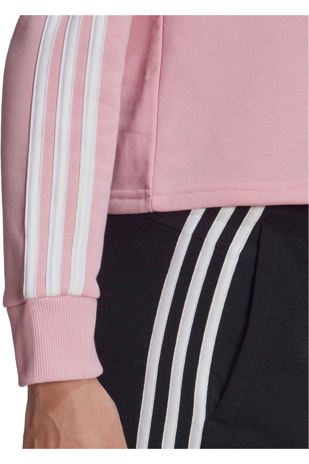 adidas sudadera mujer Essentials Cropped 3 bandas (con capucha) 03