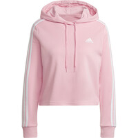 adidas sudadera mujer Essentials Cropped 3 bandas (con capucha) 04