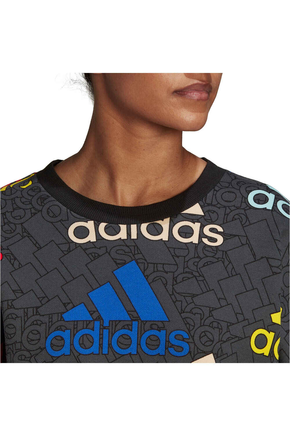 adidas sudadera mujer Essentials Multi-Coloured Logo vista detalle