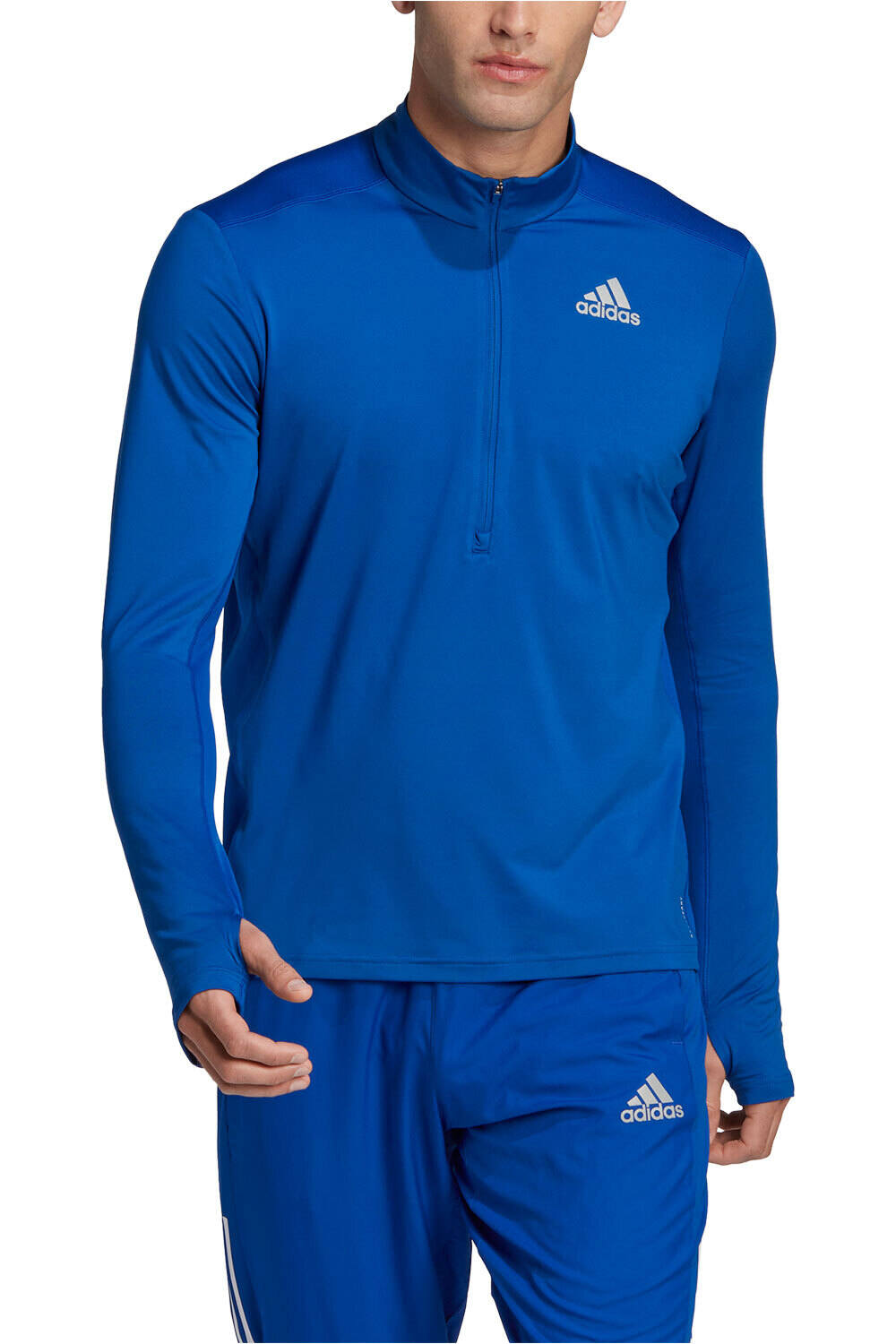 adidas camiseta técnica manga larga hombre Own The Run 1/2 Zip (manga larga) vista frontal