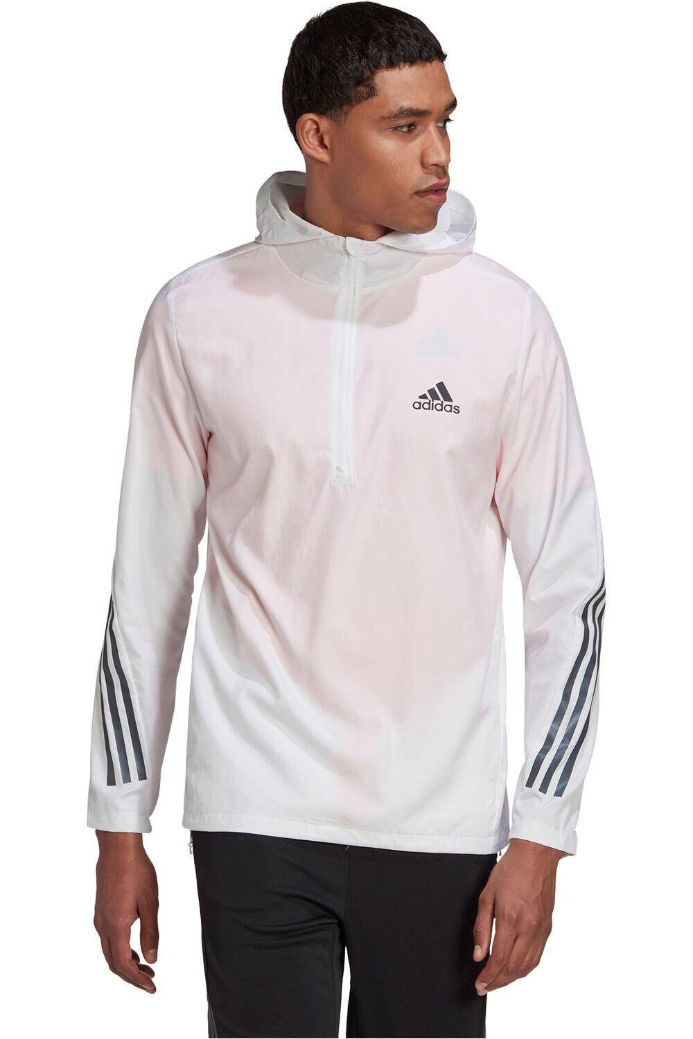 adidas CHAQUETA RUNNING HOMBRE Run Icons 3 Bandas vista frontal