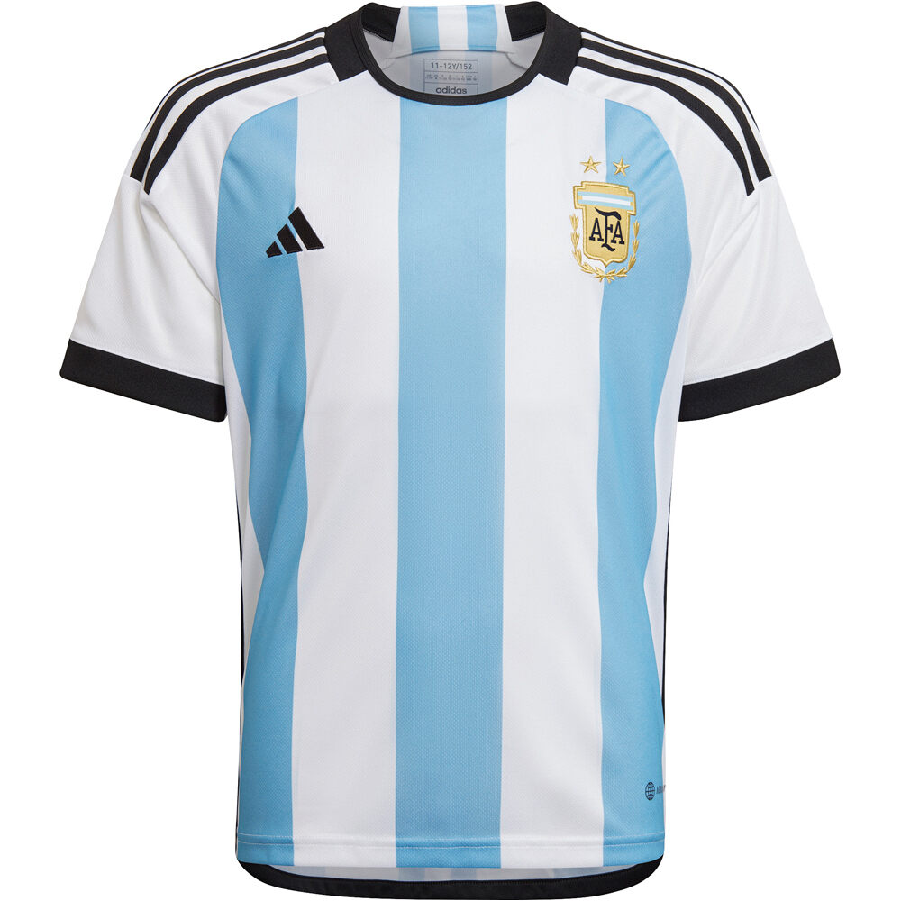 adidas camiseta de fútbol oficiales niño ARGENTINA 22 H JSY Y BLCE vista frontal