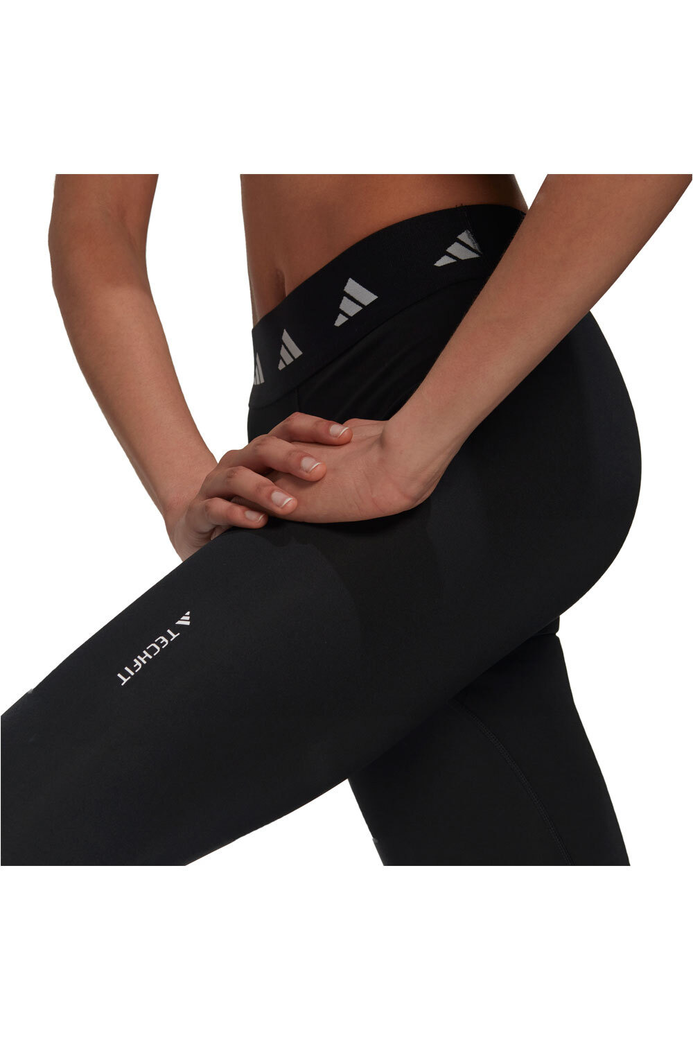 adidas pantalones y mallas largas fitness mujer Techfit 3 bandas vista trasera