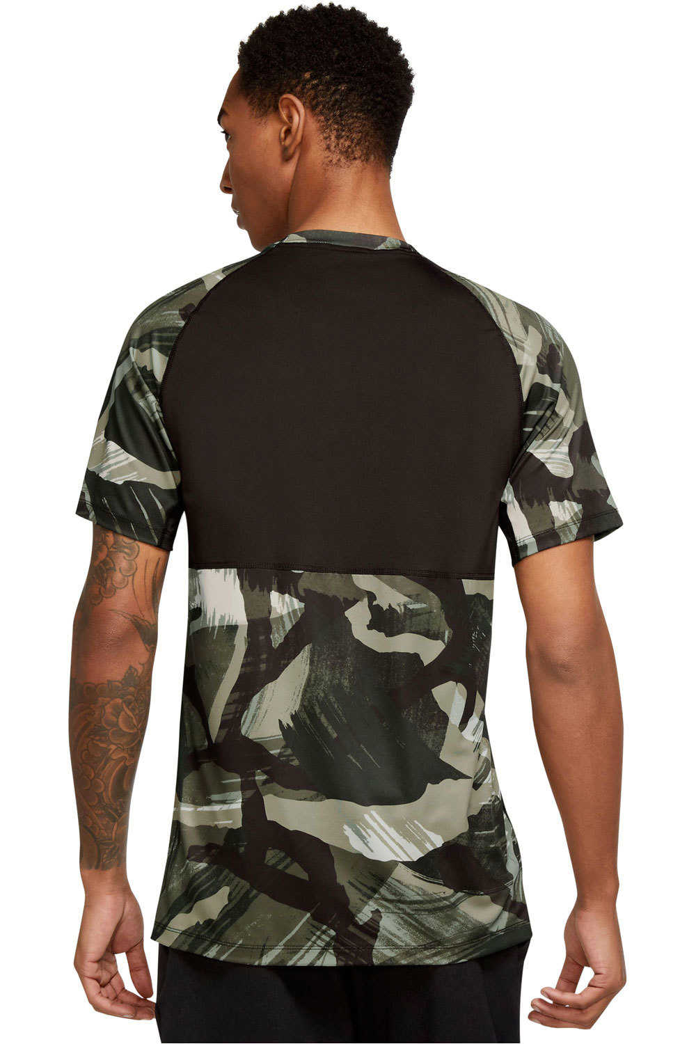 Nike camiseta fitness hombre NP DF SS SLIM TOP CAMO vista trasera