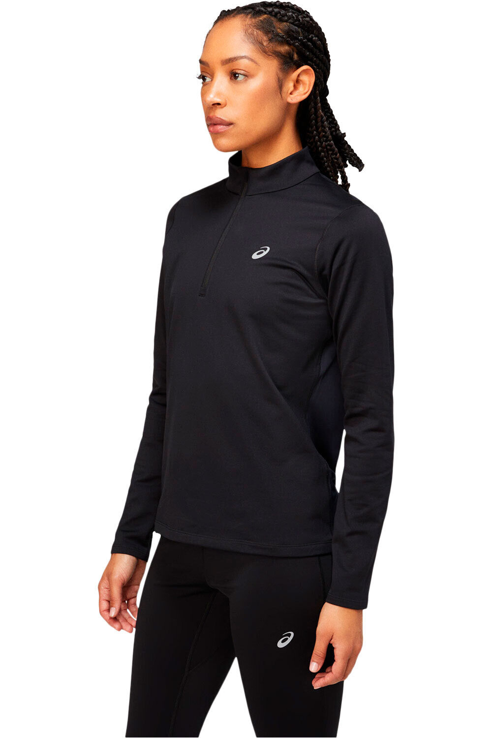 Asics camiseta técnica manga larga mujer CORE LS 1/2 ZIP WINTER TOP vista frontal