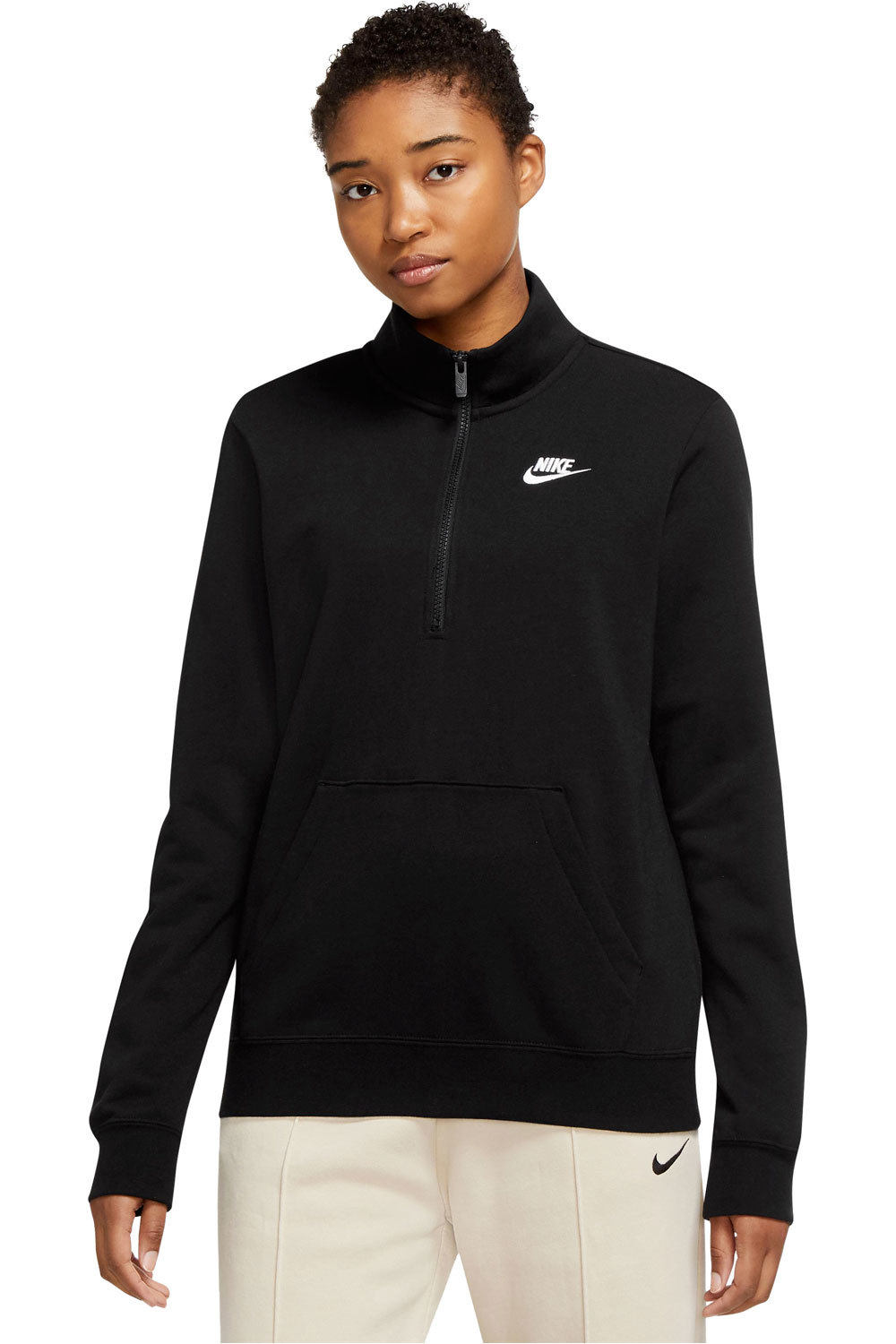 Nike sudadera mujer NSW CLUB FLC QZ STD vista frontal