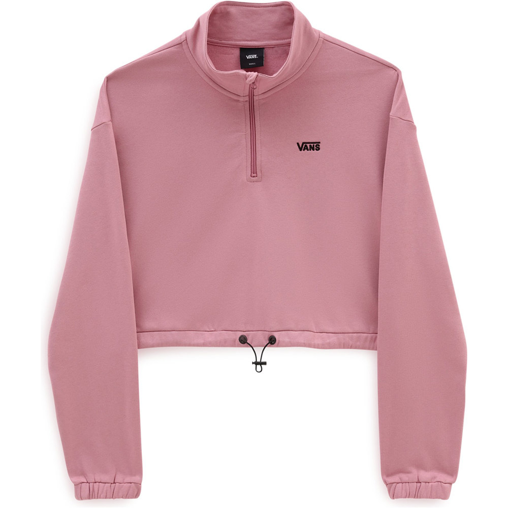 Vans sudadera mujer LEFT CHEST HALF ZIP FLEECE vista frontal