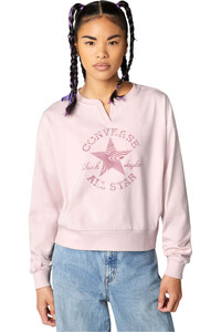 Converse sudadera mujer CHUCK TAYLOR PATCH CREW vista frontal