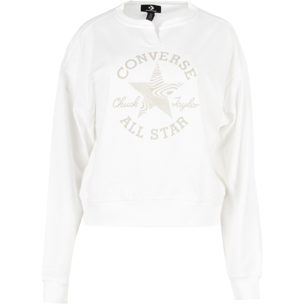 Converse sudadera mujer CHUCK TAYLOR PATCH CREW vista frontal