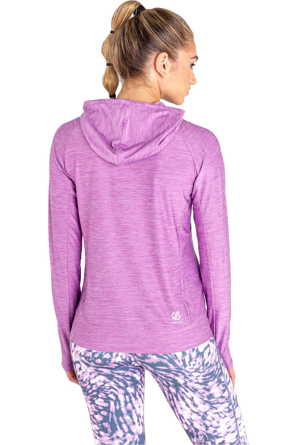 Dare2b camisetas trail running manga larga mujer Sprint Cty Hoodie vista trasera