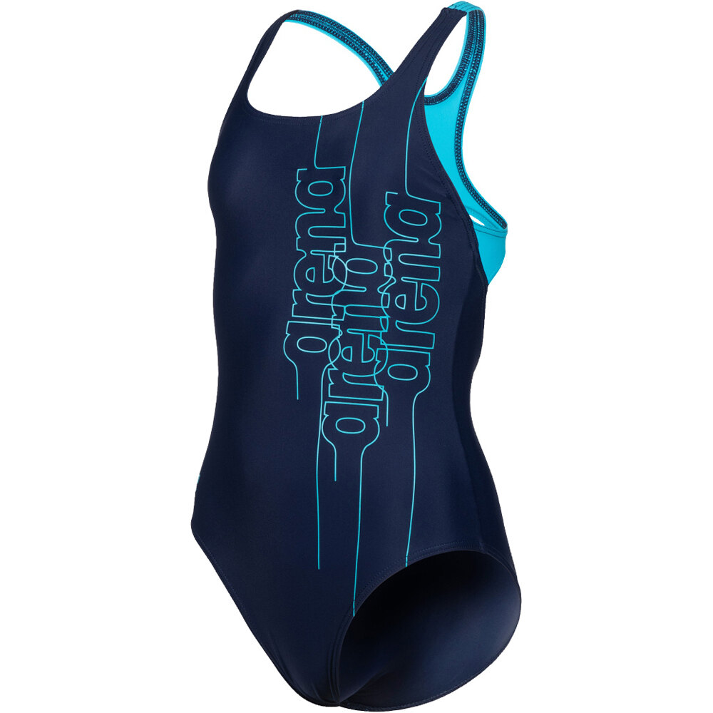 Arena Pro Back Graphic azul bañador natación niña