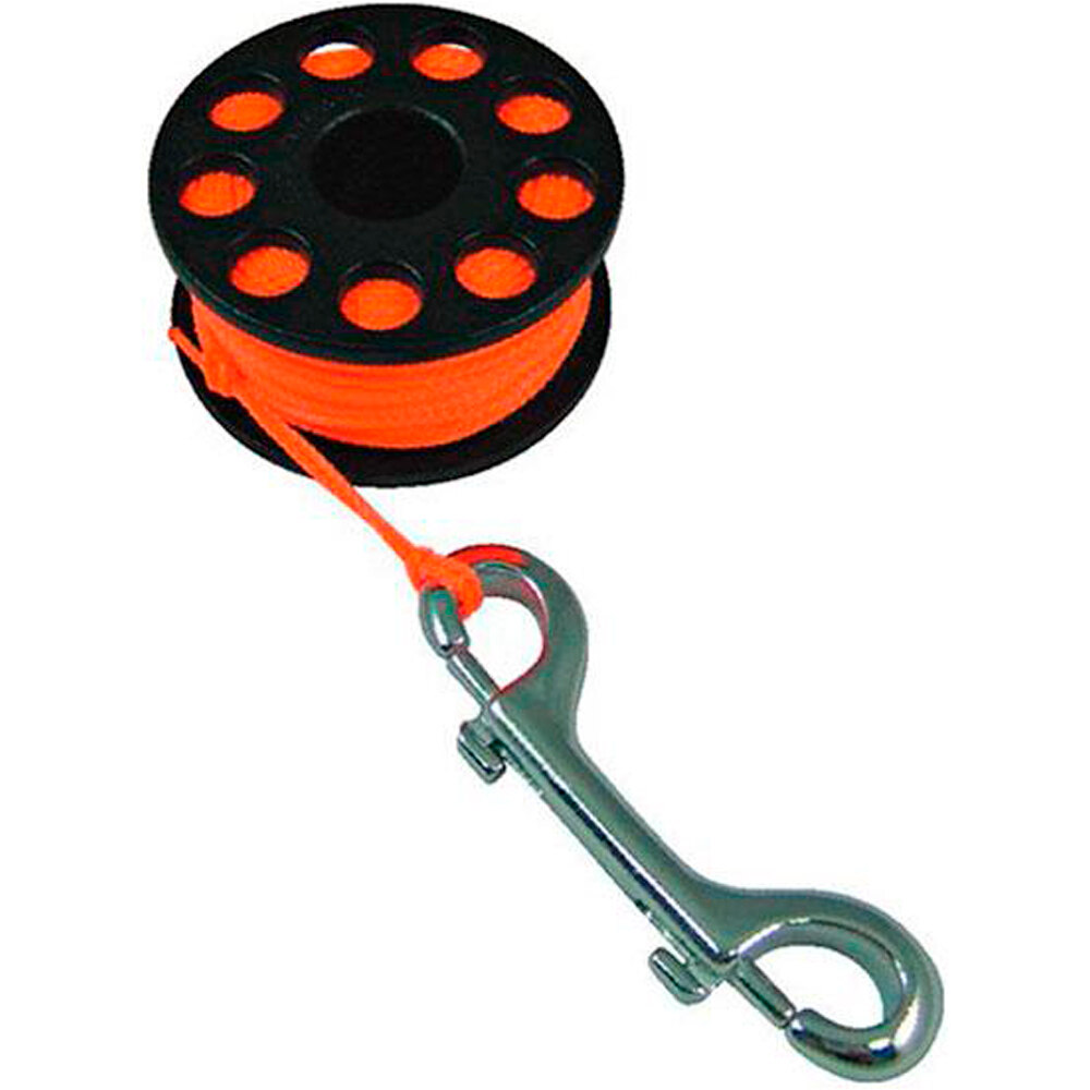 Carrete guia con mosqueton inox 30m Naranja (UNICA)