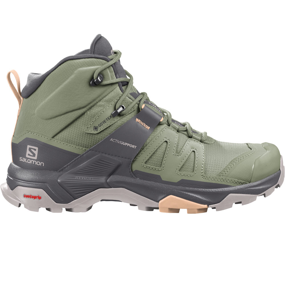 Salomon bota trekking mujer X ULTRA 4 MID GORE TEX lateral exterior