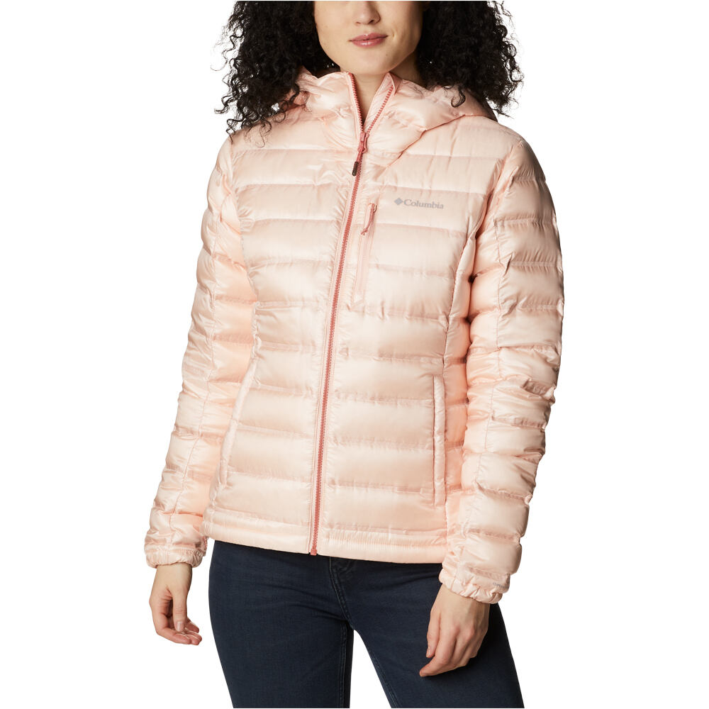 Columbia chaqueta outdoor mujer PEBBLE PEAK DOWN HOODED JACKET vista frontal