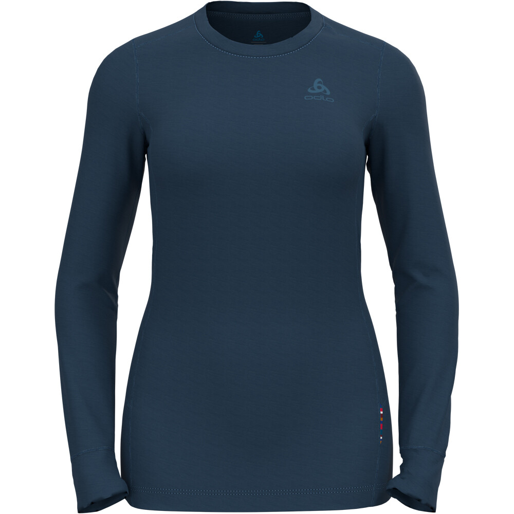 Top crew neck l/s merino 200 camiseta térmica manga larga mujer Azul (XL)