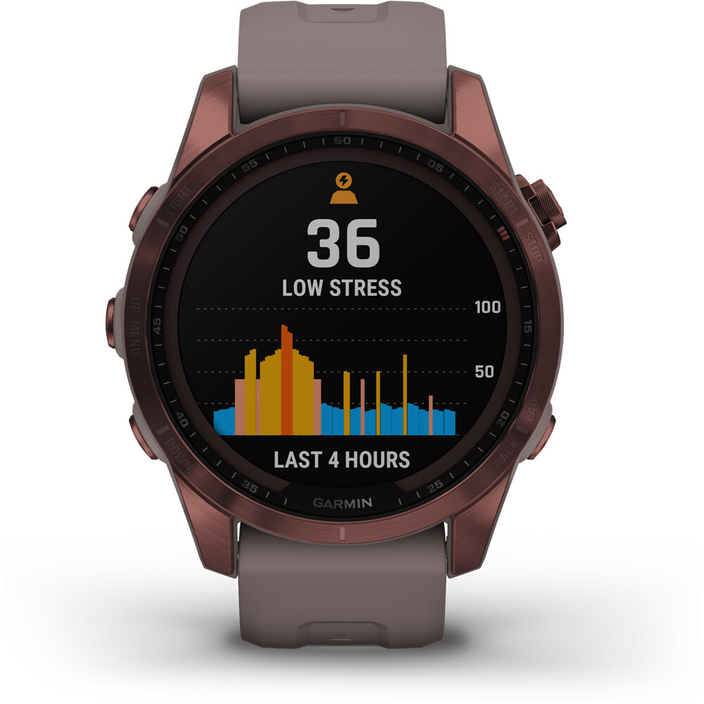 Garmin pulsómetros con gps FENIX 7S Sapphire Dark Bronze Ti Shale G 03