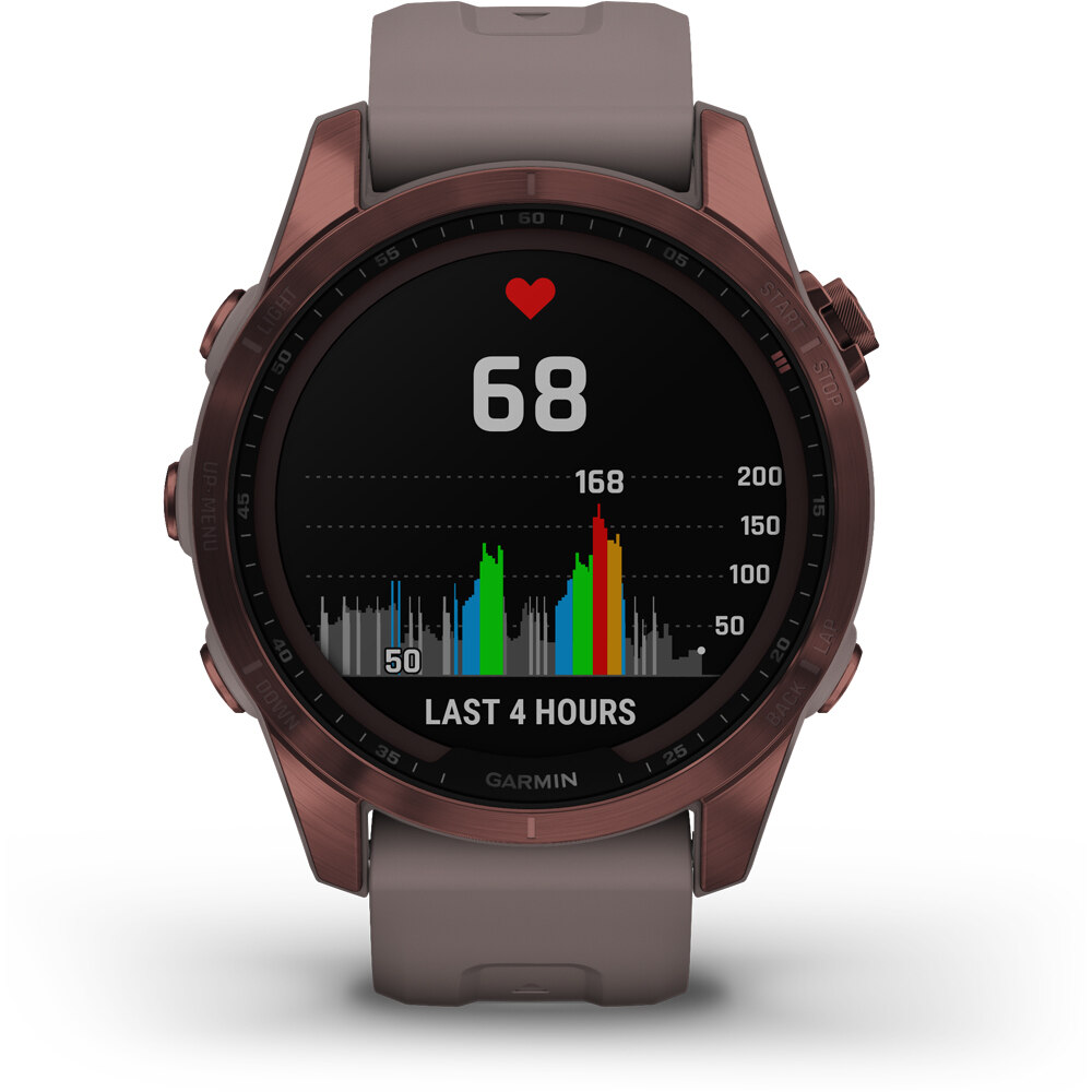 Garmin pulsómetros con gps FENIX 7S Sapphire Dark Bronze Ti Shale G 04