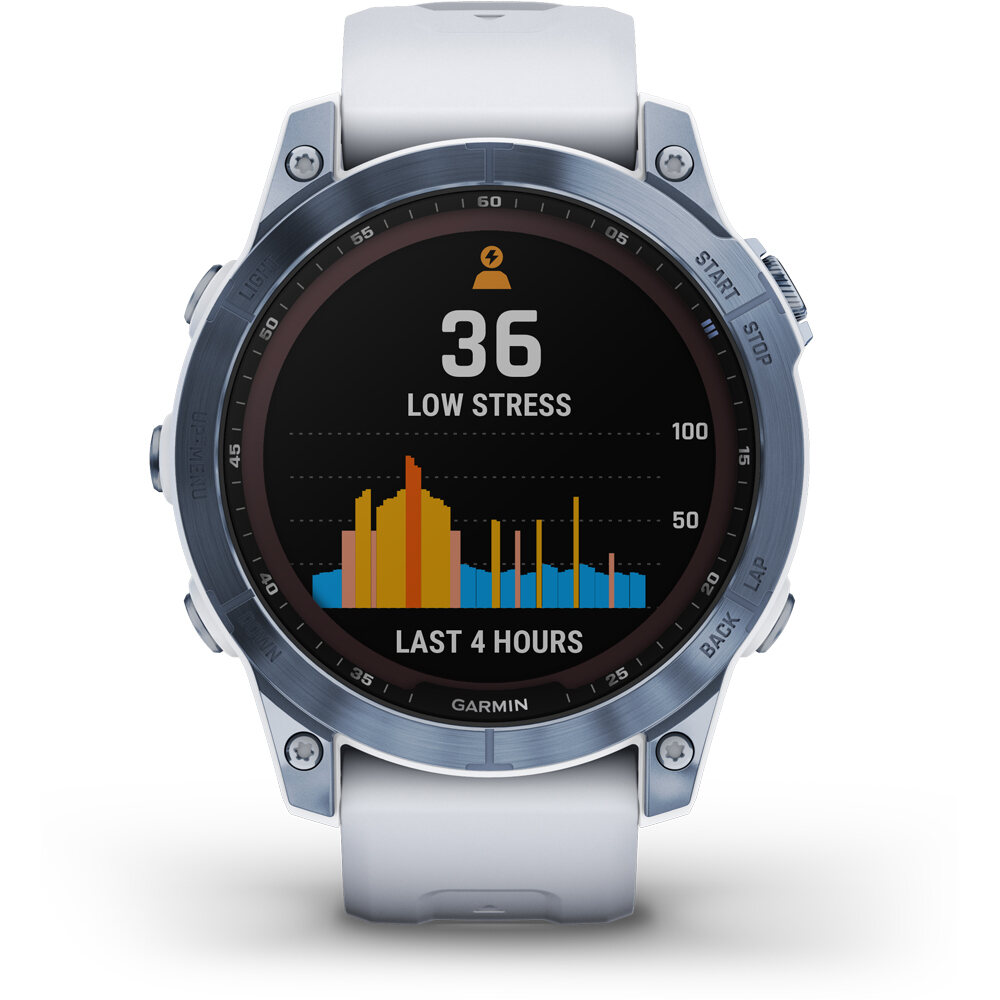 Garmin pulsómetros con gps FENIX 7 Sapphire Minerl Blue Ti Whtstne 05