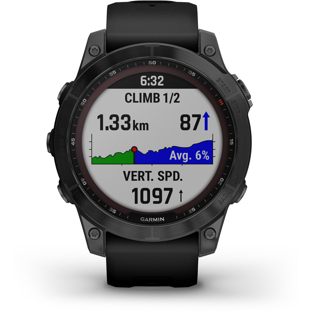 Garmin pulsómetros con gps FENIX 7 Sapphire Black DLC Ti Black Band 03