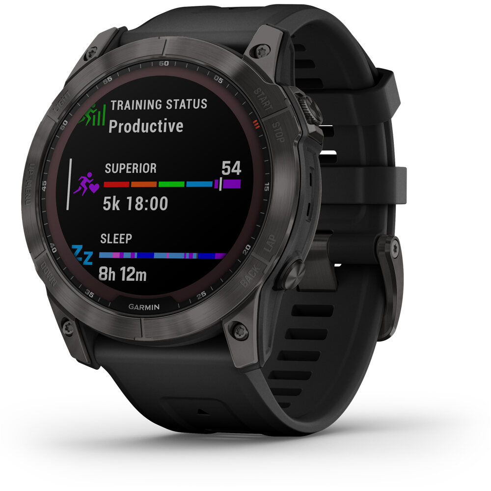 Garmin pulsómetros con gps FENIX 7X Saph/Carbon Gray/Ti Silcone Ban 04