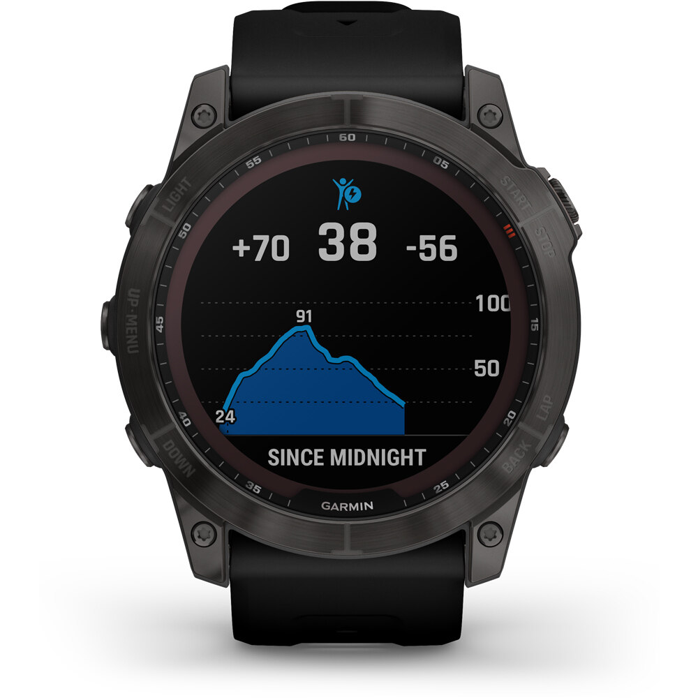 Garmin pulsómetros con gps FENIX 7X Saph/Carbon Gray/Ti Silcone Ban 08