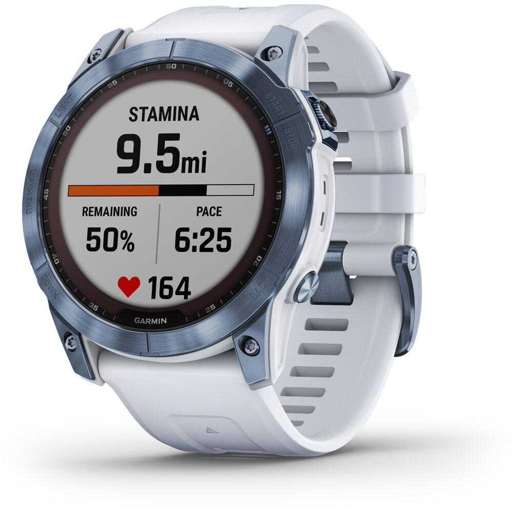 Garmin pulsómetros con gps FENIX 7X Saph/Whitestone/Ti Silcone Band 03