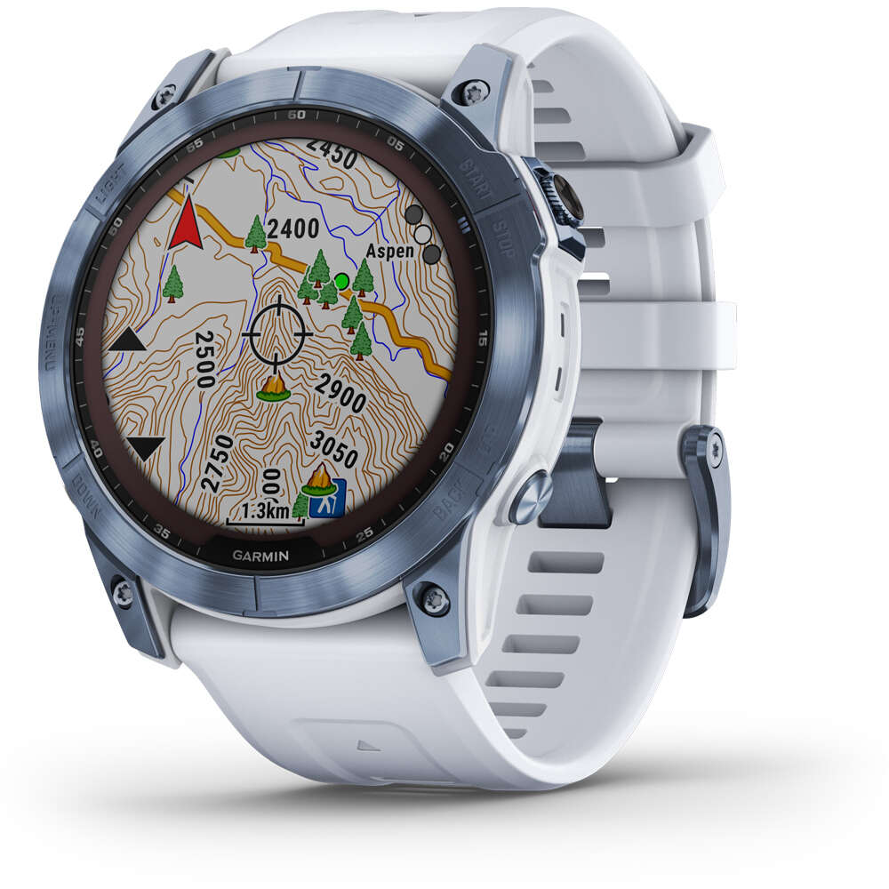 Garmin pulsómetros con gps FENIX 7X Saph/Whitestone/Ti Silcone Band 04