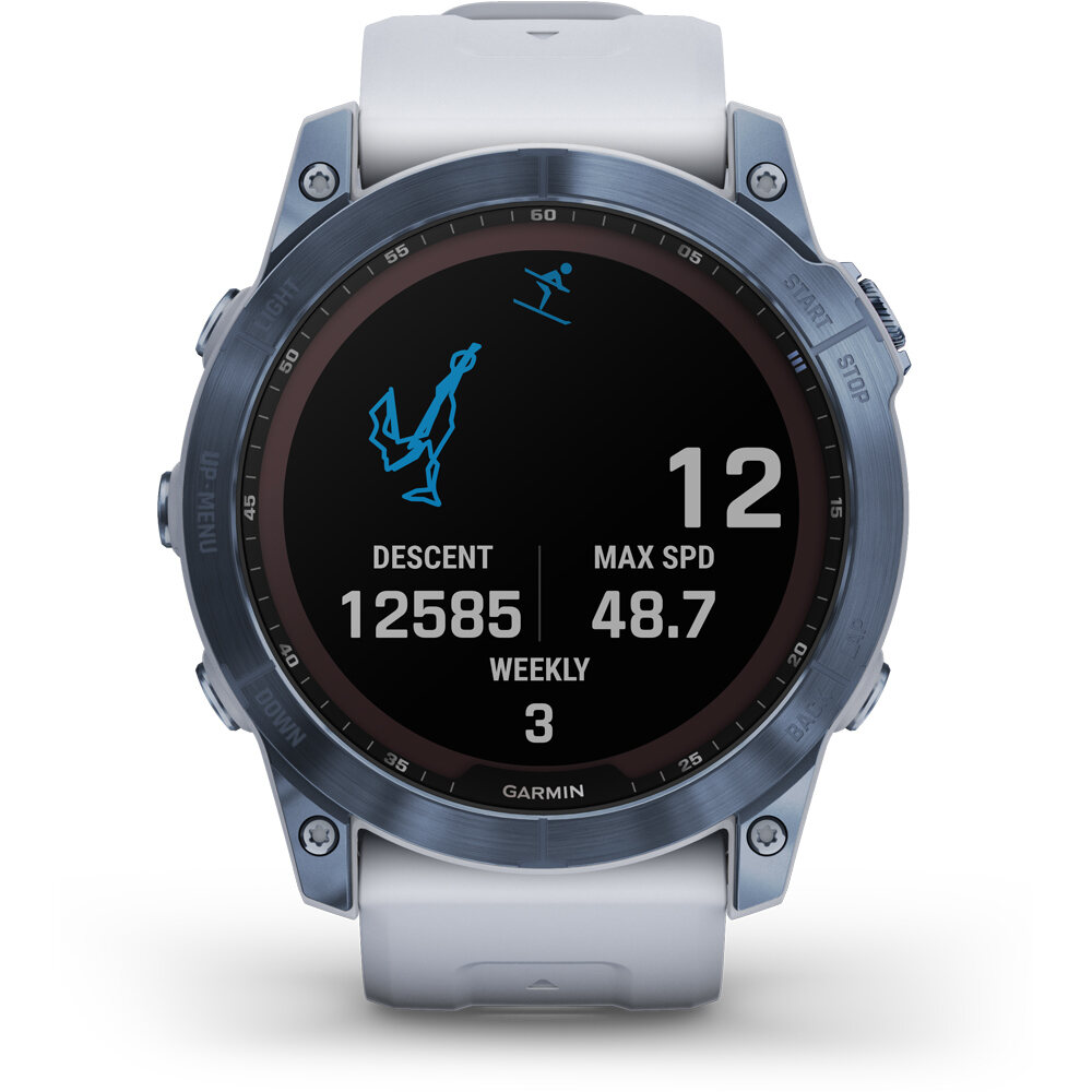 Garmin pulsómetros con gps FENIX 7X Saph/Whitestone/Ti Silcone Band 12