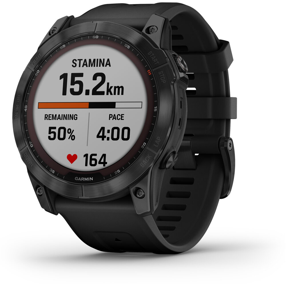 Garmin pulsómetros con gps FENIX 7X Saph Black Ti Black Silicone 03