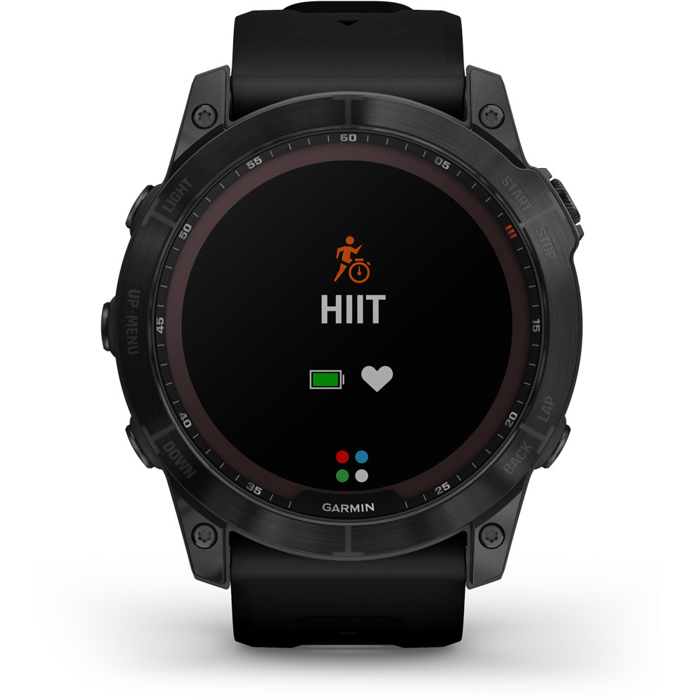 Garmin pulsómetros con gps FENIX 7X Saph Black Ti Black Silicone 07