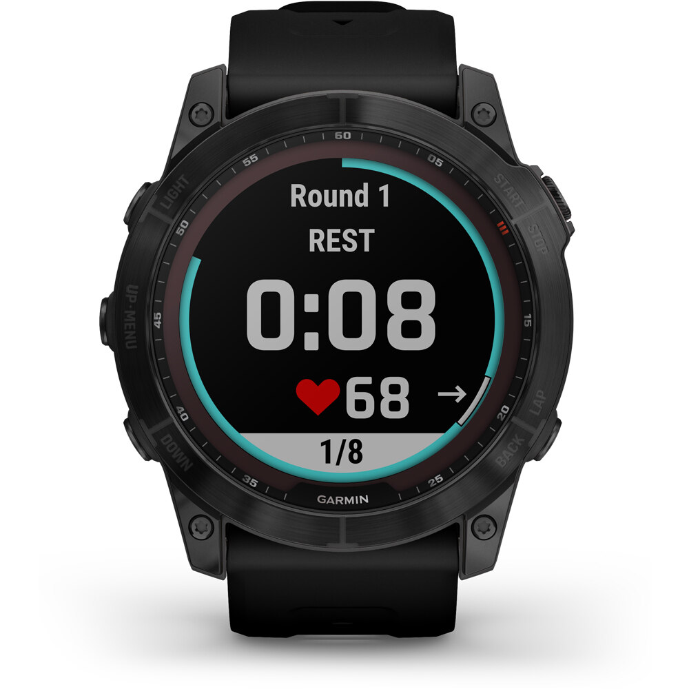 Garmin pulsómetros con gps FENIX 7X Saph Black Ti Black Silicone 08