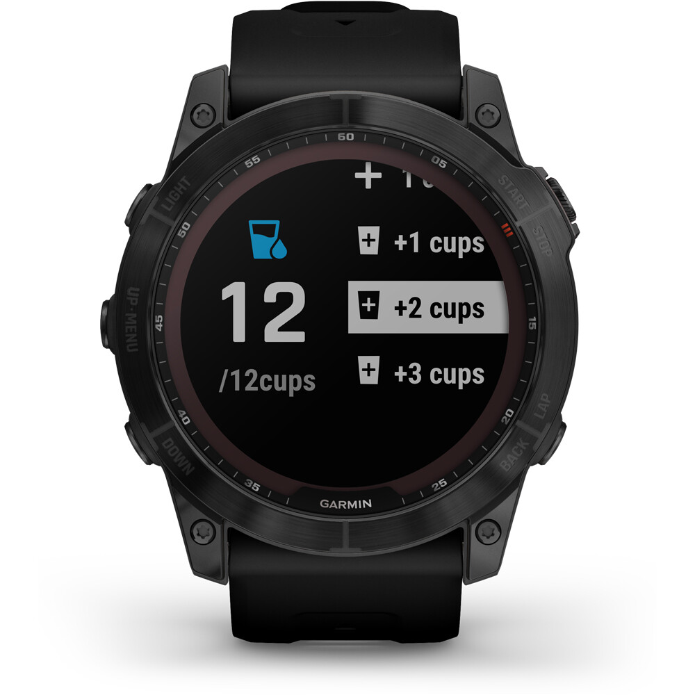 Garmin pulsómetros con gps FENIX 7X Saph Black Ti Black Silicone 10