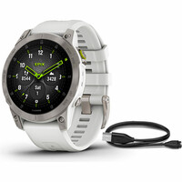 Garmin pulsómetros con gps EPIX 2 Carrera White Sapphire Ti Silicon vista frontal