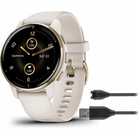 Garmin smartwatch VENU 2 PLUS MARFIL LIGHT GOLD vista frontal