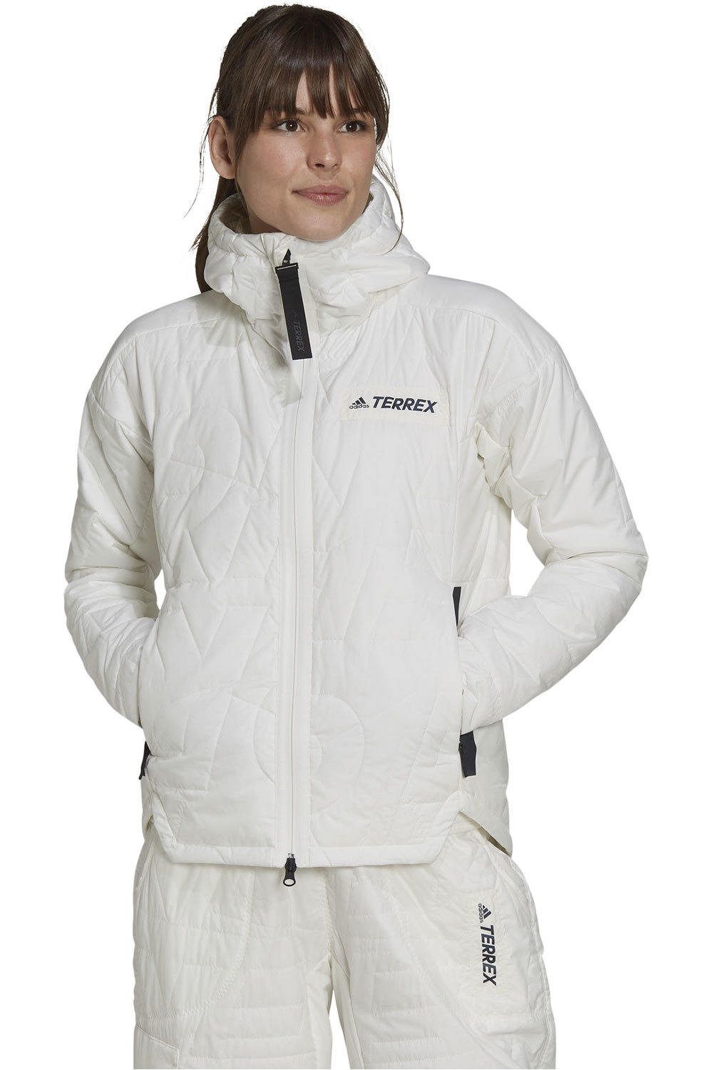 adidas chaqueta outdoor mujer Terrex MYSHELTER PrimaLoft acolchada con capucha vista frontal