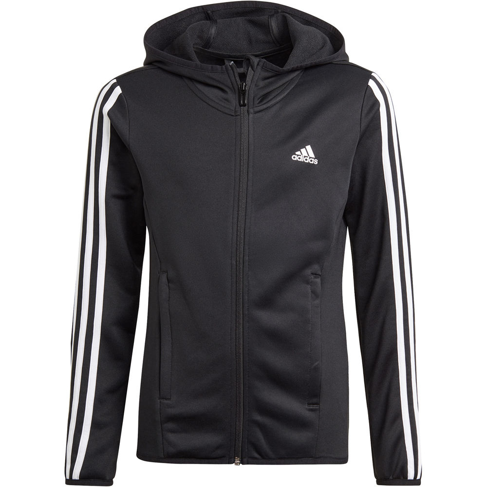 adidas sudadera niña Designed To Move 3 bandas (con capucha) vista frontal