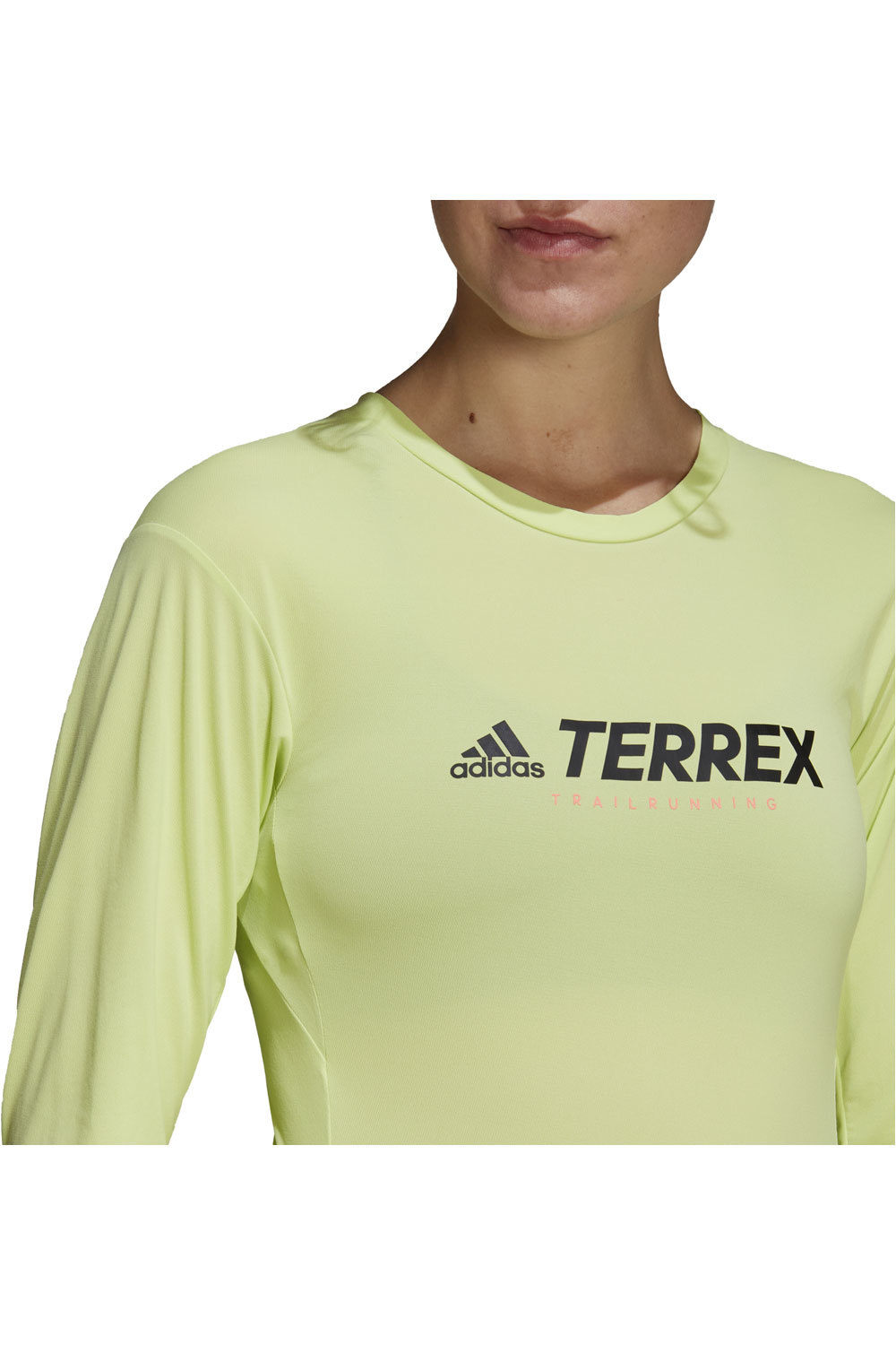 adidas camisetas trail running manga larga mujer Terrex Primeblue Trail vista detalle