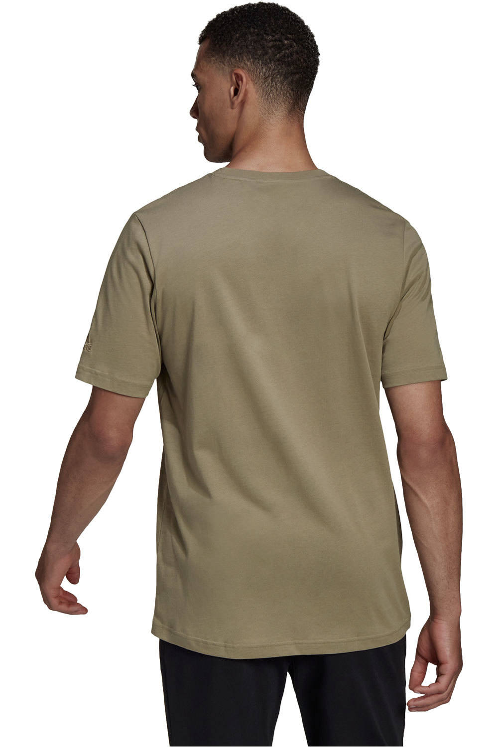 adidas camiseta manga corta hombre Essentials Embroidered Linear Logo vista trasera