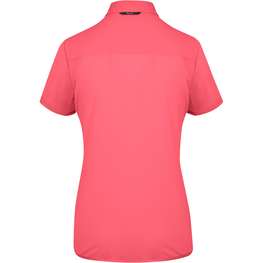 Salewa camisa montaña manga corta mujer PUEZ MINICHECK2 DRY W S/S SRT vista trasera