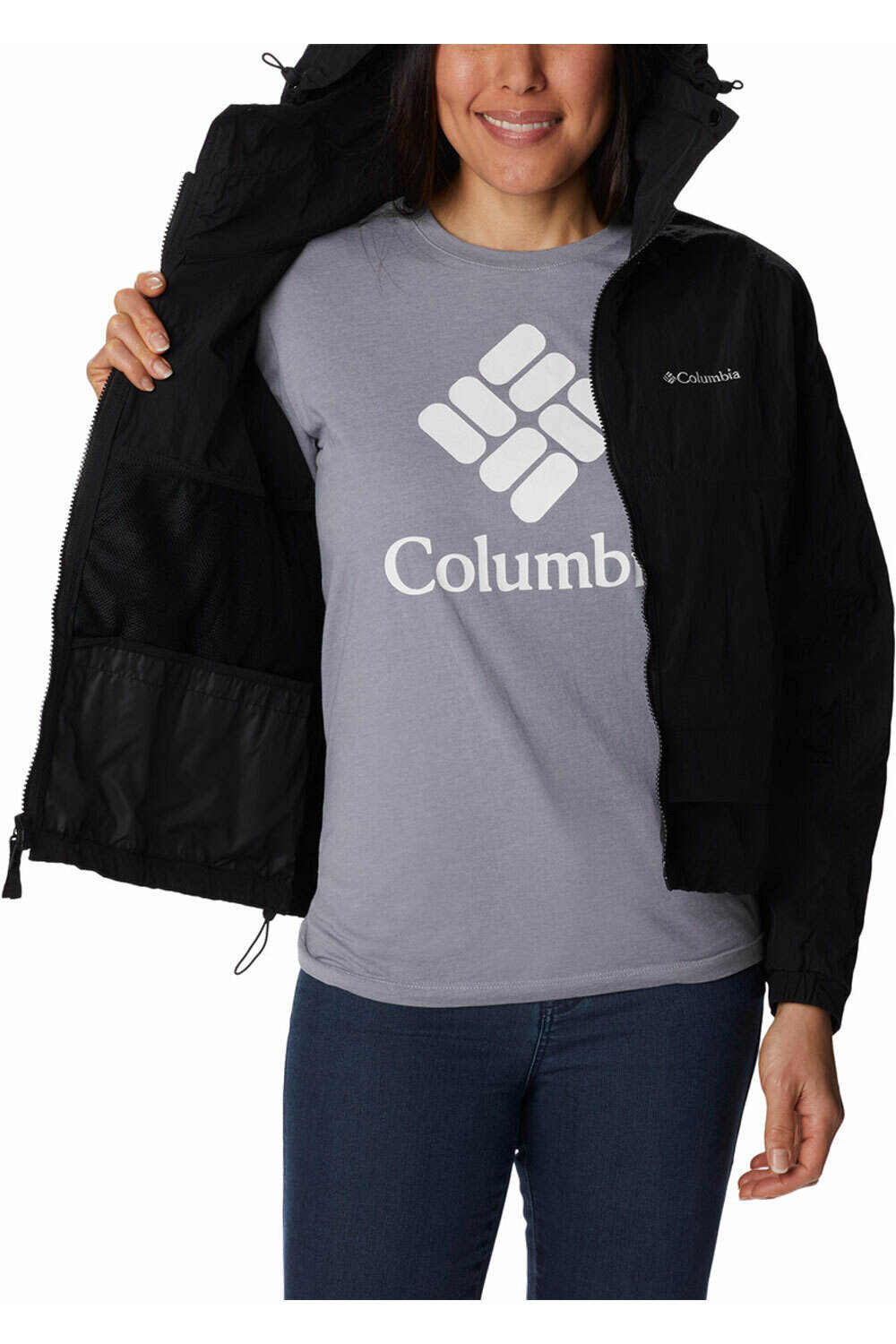 Columbia chaqueta softshell mujer Paracutie Windbreaker vista detalle
