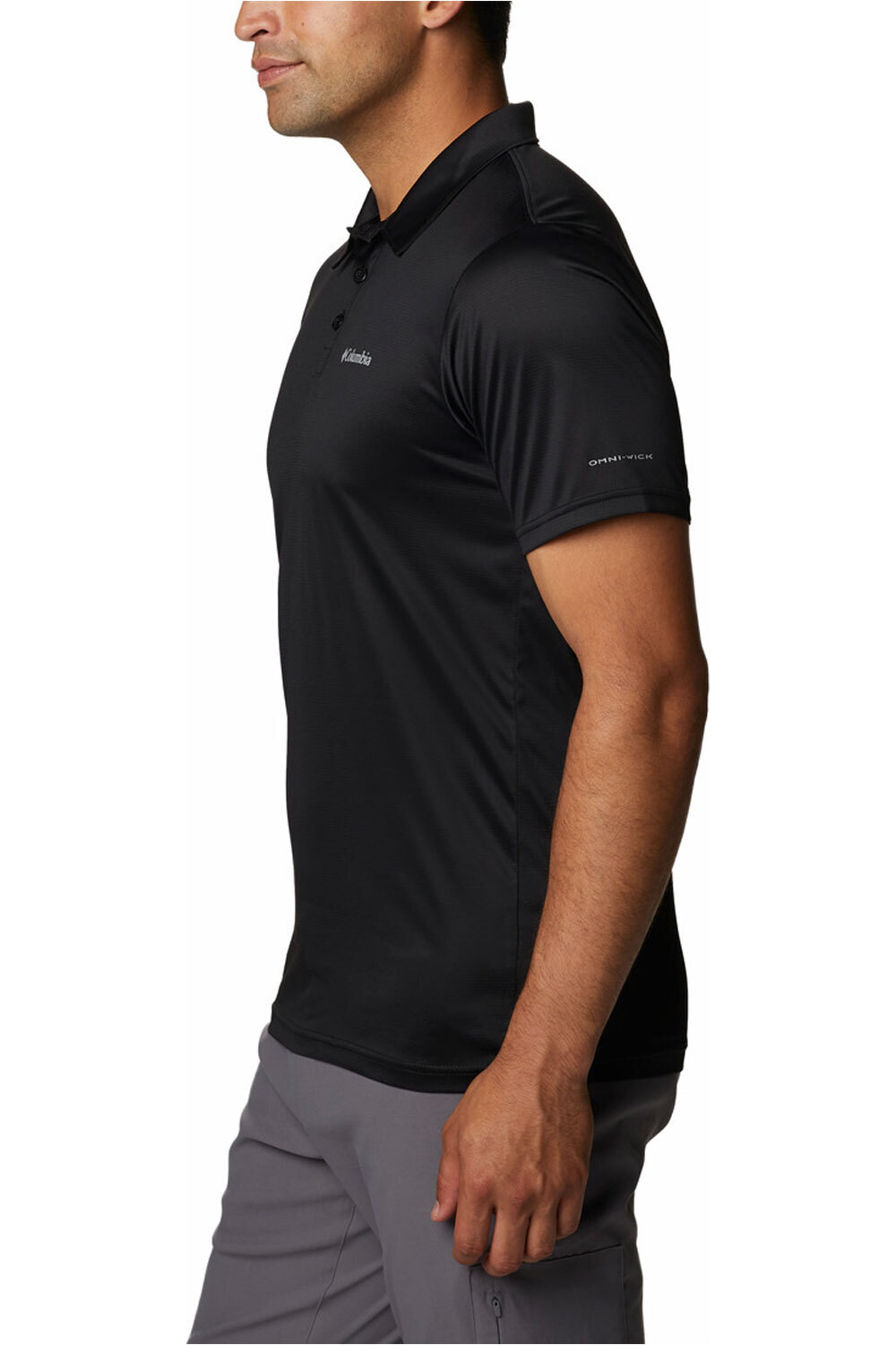 Hike polo camiseta montaña manga corta hombre Negro (XL)