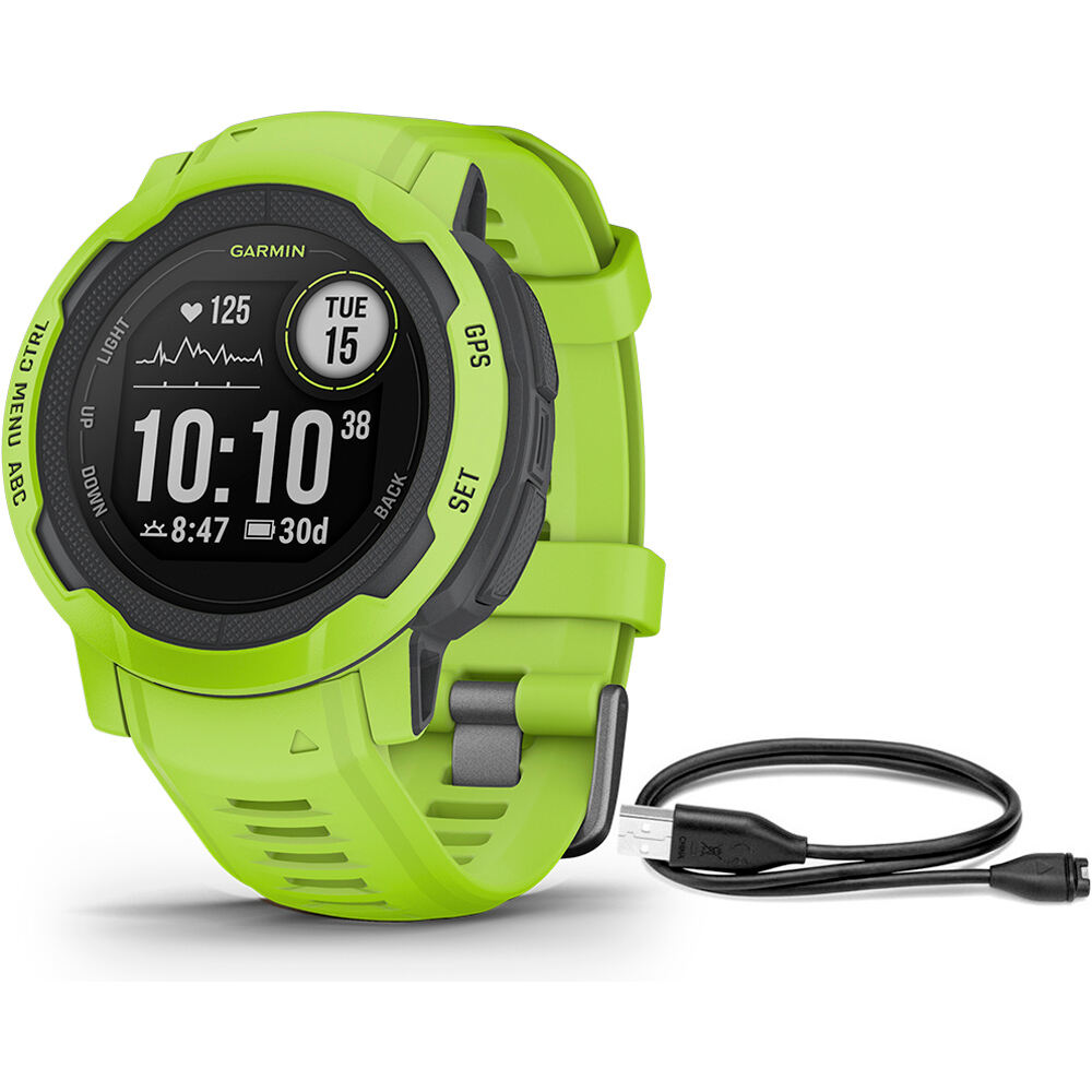 Garmin pulsómetros con gps Instinct 2 - Verde Lima vista frontal