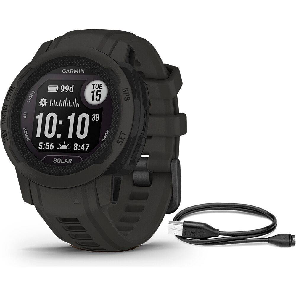 Garmin pulsómetros con gps Instinct 2S Solar - Negro vista frontal