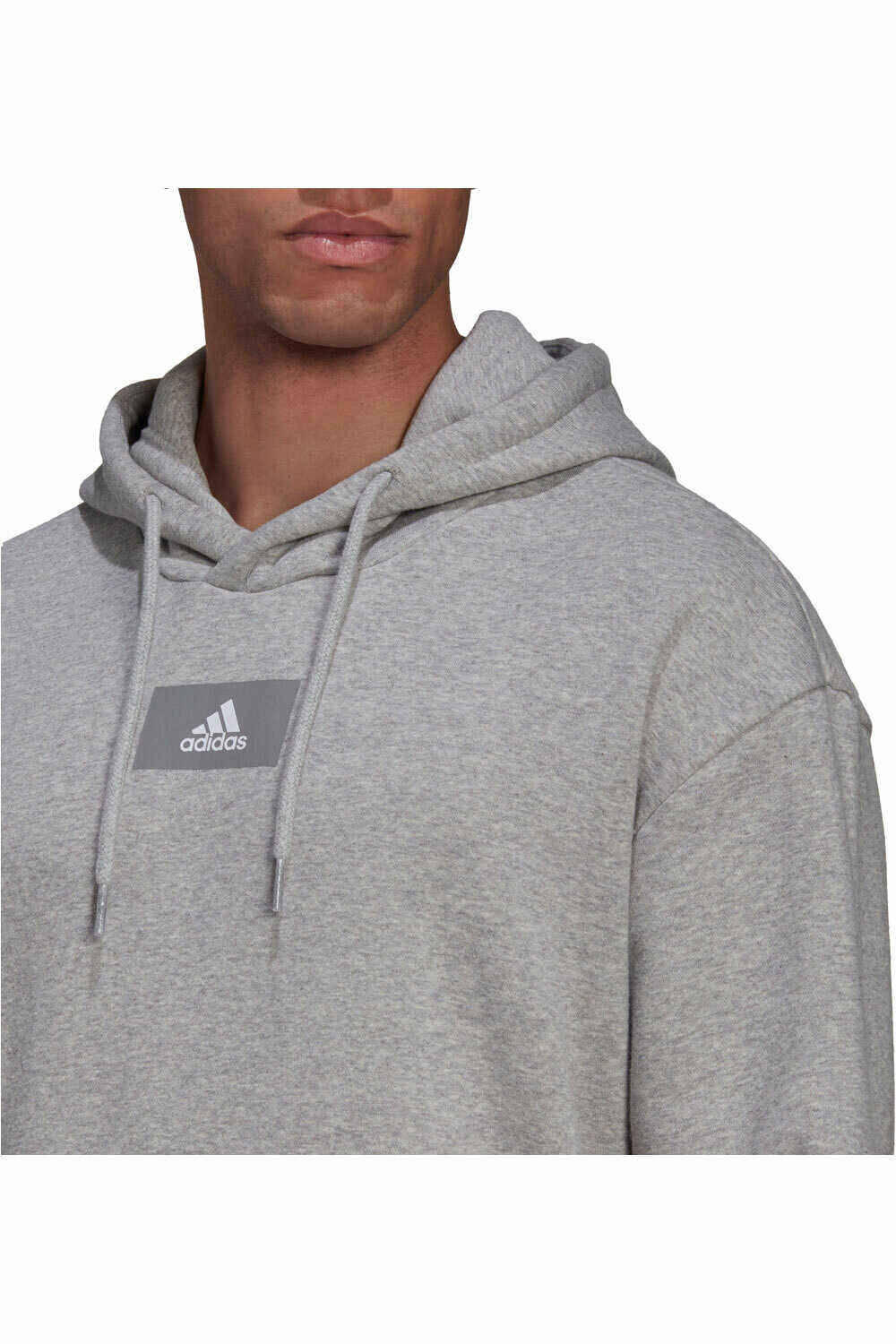 adidas sudadera hombre Essentials FeelVivid Cotton Fleece Drop Shoulder (con capucha) vista detalle