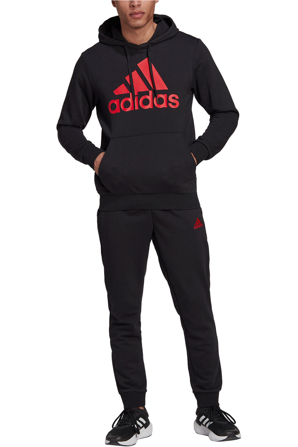 adidas chándal hombre AEROREADY Essentials Kangaroo Pocket Big Logo vista frontal