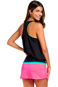 Neon camiseta tenis manga corta mujer LINDOS RAINBOW vista trasera