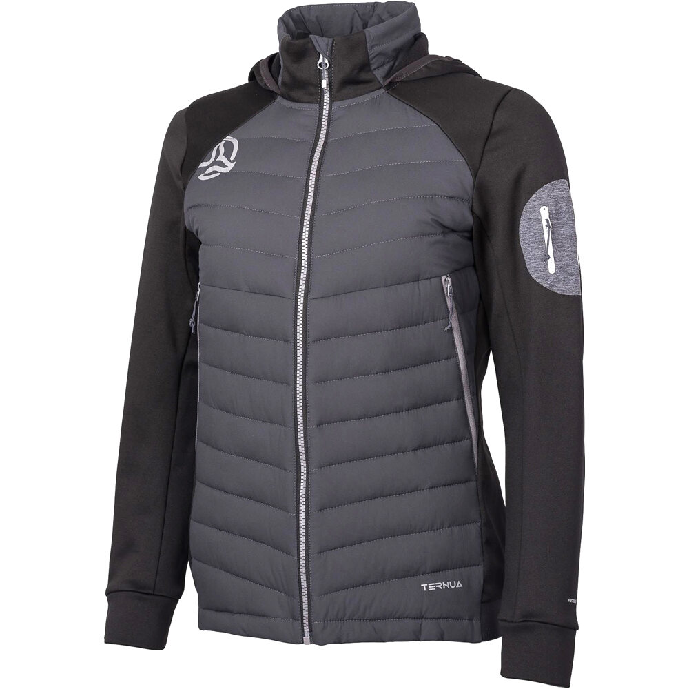 Ternua chaqueta outdoor mujer YUKKAN HYBRID HOOD JKT vista frontal